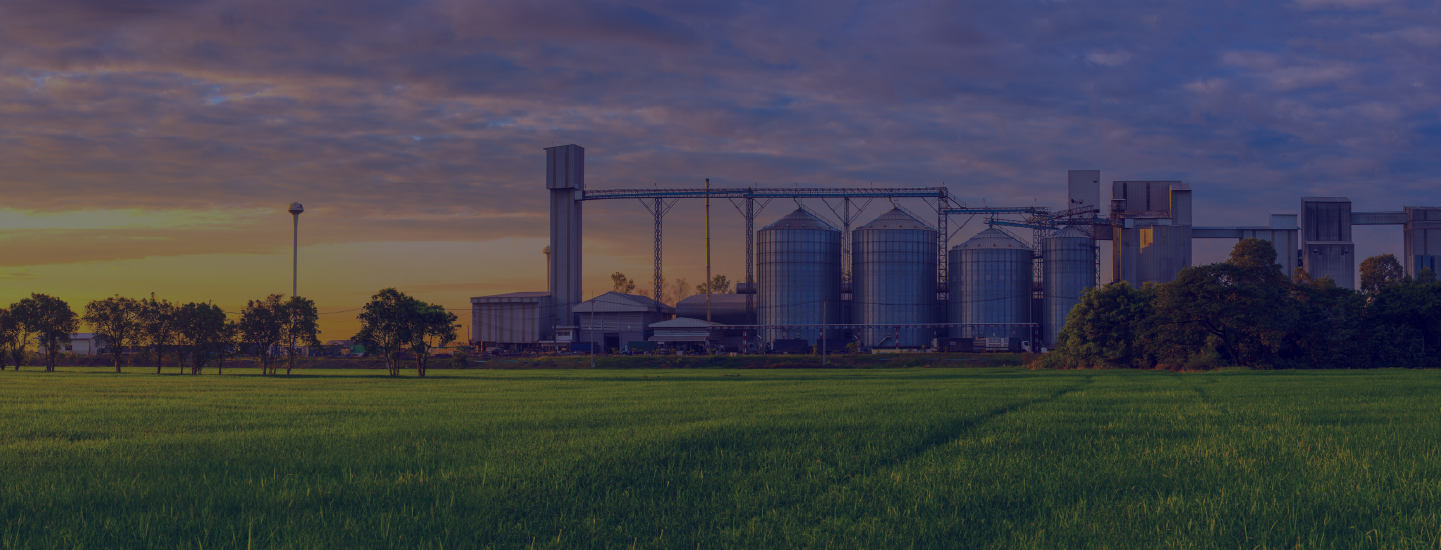 industria agro com filtro de opacidade azul